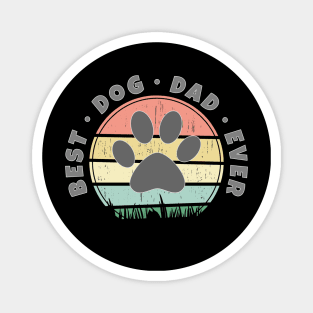 Best Dog Dad Ever Retro Sunset Vector v.2 Magnet